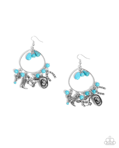 Paparazzi Western Whisper - Blue Earrings