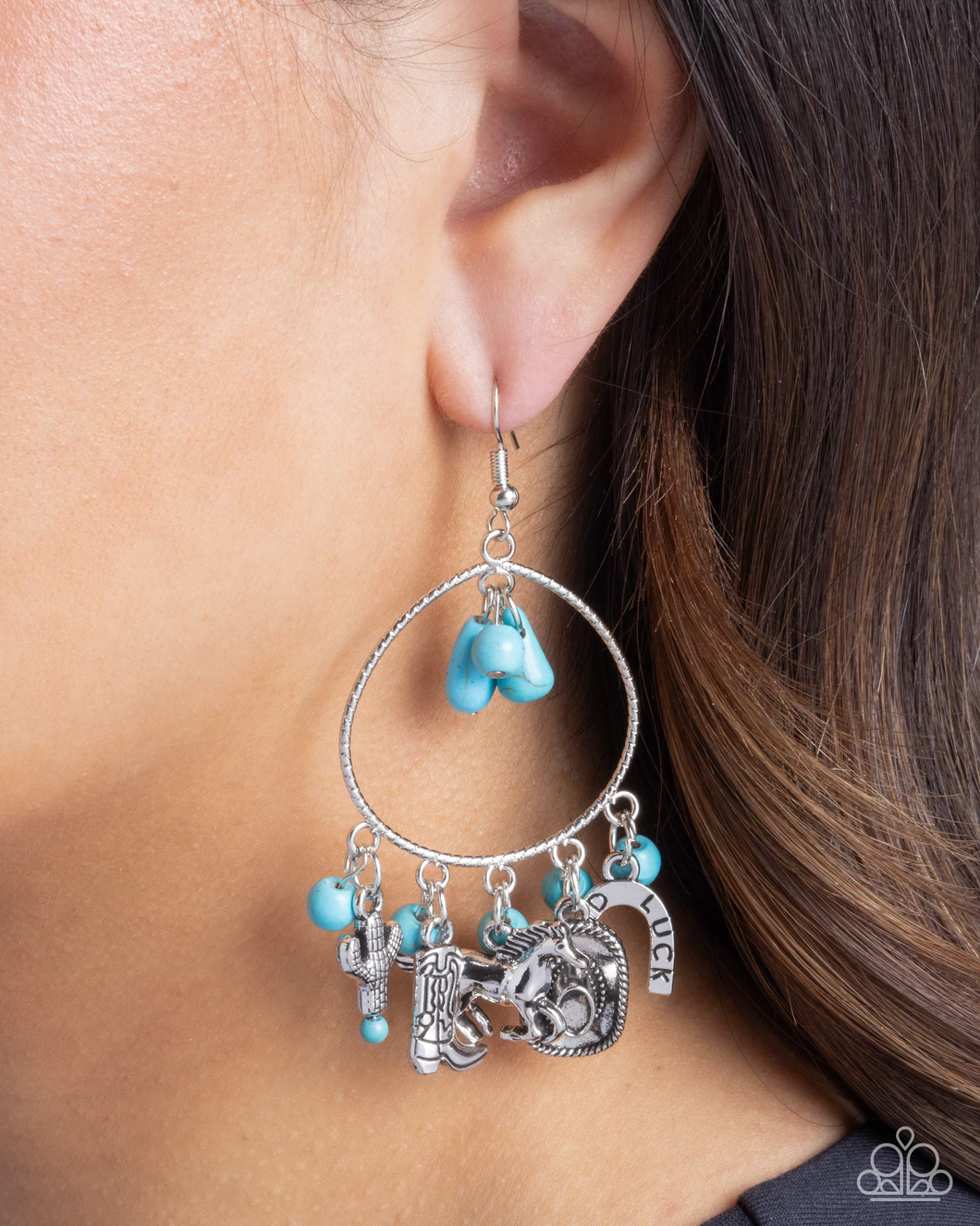 Paparazzi Western Whisper - Blue Earrings