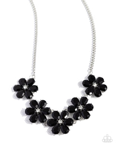 Paparazzi Floral Fun - Black Necklace & Paparazzi A Blast of Blossoms - Black Earrings Set