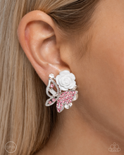 Load image into Gallery viewer, Paparazzi Fanciful Facade - Pink Earrings (Clip-On)
