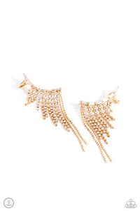 Paparazzi Tapered Tease - Gold Earrings (Ear Crawlers)