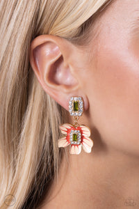 Paparazzi Colorful Clippings - Green Earrings (Clip On)