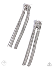 Load image into Gallery viewer, Paparazzi All STRANDS On Deck - Silver Earrings (April 2024 Fashion Fix)
