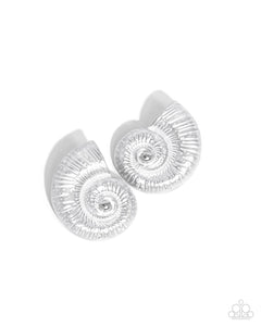 Paparazzi Chill Conch - White Earrings