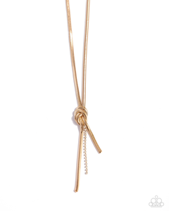 Paparazzi Knotted Keeper - Gold Necklace