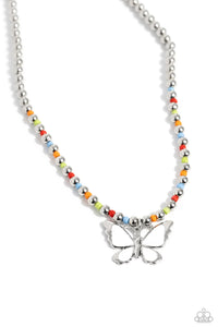 Paparazzi Vibrant Flutter - White Necklace