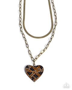 Paparazzi Cheetah Class - Brass Necklace