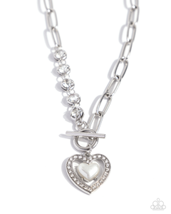 Paparazzi Soft-Hearted Style - White Necklace
