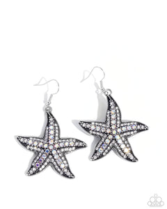 Paparazzi Starfish Spectacle - White Earrings (Iridescent)