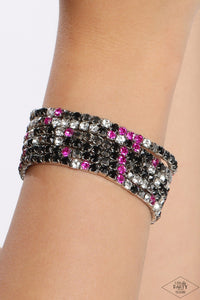 Paparazzi Rock Candy Range - Multi (Black/Pink) Bracelet (Pink Diamond Exclusive)