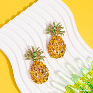 Paparazzi Pineapple Pizzazz - Yellow Earrings