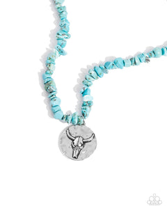 Paparazzi Longhorn Leader - Blue Necklace