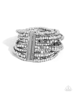 Paparazzi Spirited Stack - Silver Bracelet