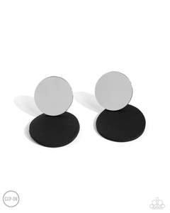 Paparazzi Leather Leader - Black Earrings (Leather Clip On)