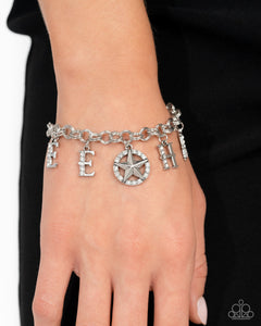 Paparazzi Yeehaw Yell - White Bracelet (2024 November Life Of The Party)