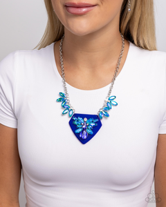 Paparazzi Scintillating Shield - Blue Necklace