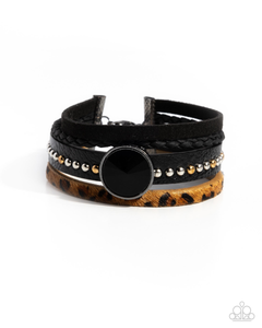 Paparazzi Fair LEATHER - Black Bracelet