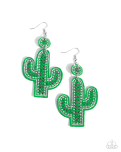 Load image into Gallery viewer, Paparazzi Cactus Cameo - Green Earrings
