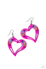 Load image into Gallery viewer, Paparazzi Embellished Emeralds - Pink Earrings
