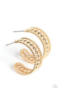 Paparazzi Dotted Darling - Gold Earrings