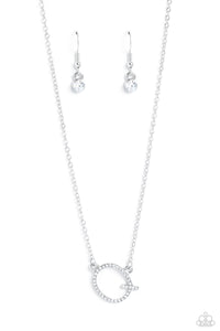 Paparazzi INITIALLY Yours - Q - White Necklace