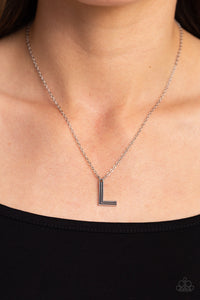Paparazzi Leave Your Initials - Silver - L Necklace