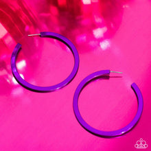 Load image into Gallery viewer, Paparazzi Pop HOOP - Purple Earrings
