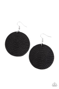 Paparazzi Leathery Loungewear - Black Earrings