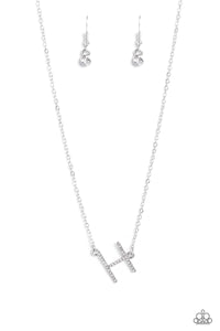 Paparazzi INITIALLY Yours - H - White Necklace