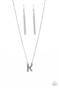 Paparazzi Leave Your Initials - Silver - K Necklace