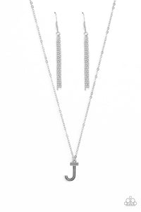 Paparazzi Leave Your Initials - Silver - J Necklace