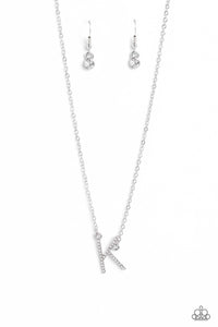 Paparazzi INITIALLY Yours - K - White Necklace
