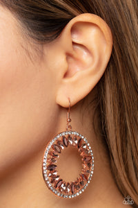 Paparazzi Wall Street Wreaths - Copper Earrings