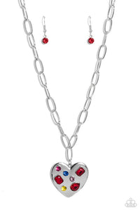 Paparazzi Online Dating - Red Necklace & Paparazzi Relationship Ready - Red Earrings Set
