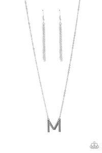 Paparazzi Leave Your Initials - Silver - M Necklace