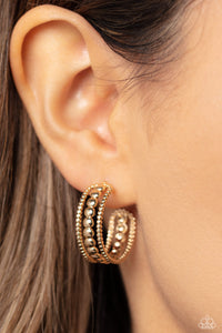 Paparazzi Dotted Darling - Gold Earrings