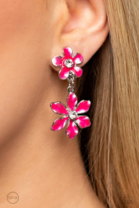 Paparazzi Transparent Talent - Pink Earrings (Clip-On)