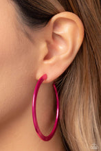 Load image into Gallery viewer, Paparazzi Pop HOOP - Pink Earrings
