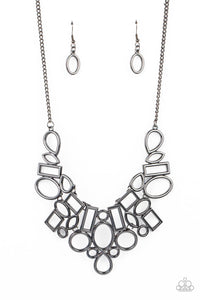 Paparazzi Geometric Grit - Black Necklace