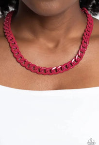 Paparazzi Painted Powerhouse - Pink Necklace