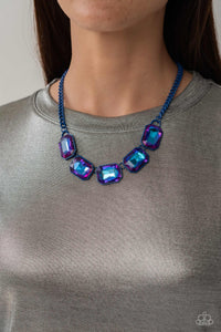 Paparazzi Emerald City Couture - Blue Necklace (June 2023 Life Of The Party)