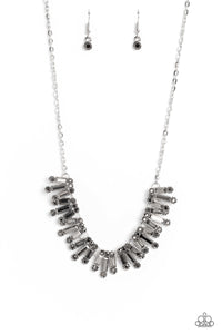 Paparazzi Sunburst Season - Silver Necklace & Paparazzi BURSTING the Midnight Oil - Silver Bracelet Set