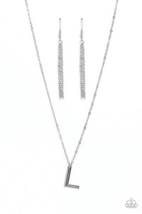 Paparazzi Leave Your Initials - Silver - L Necklace