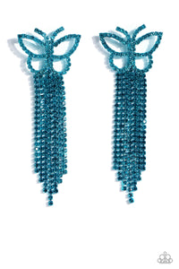 Paparazzi Billowing Butterflies - Blue Earrings (July 2023 Life Of The Party)