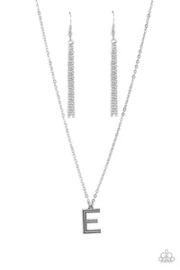 Paparazzi Leave Your Initials - Silver - E Necklace