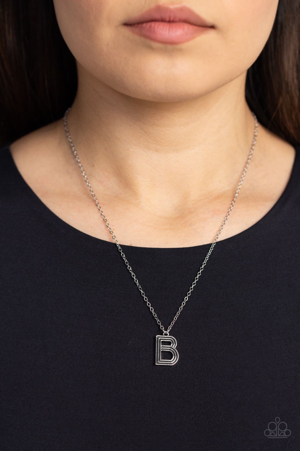 Paparazzi Leave Your Initials - Silver - B Necklace