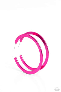 Paparazzi Pop HOOP - Pink Earrings