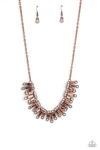 Paparazzi Sunburst Season - Copper Necklace & Paparazzi BURSTING the Midnight Oil - Copper Bracelet Set