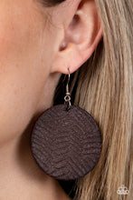 Load image into Gallery viewer, Paparazzi Leathery Loungewear - Brown Earrings
