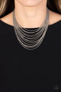 Paparazzi Cascading Chains Necklace - Silver